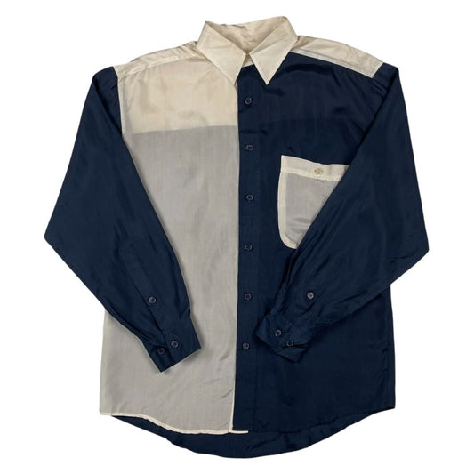 CLUB ROOM Camisa Manga Larga Varios Beige y Azul Talle 2