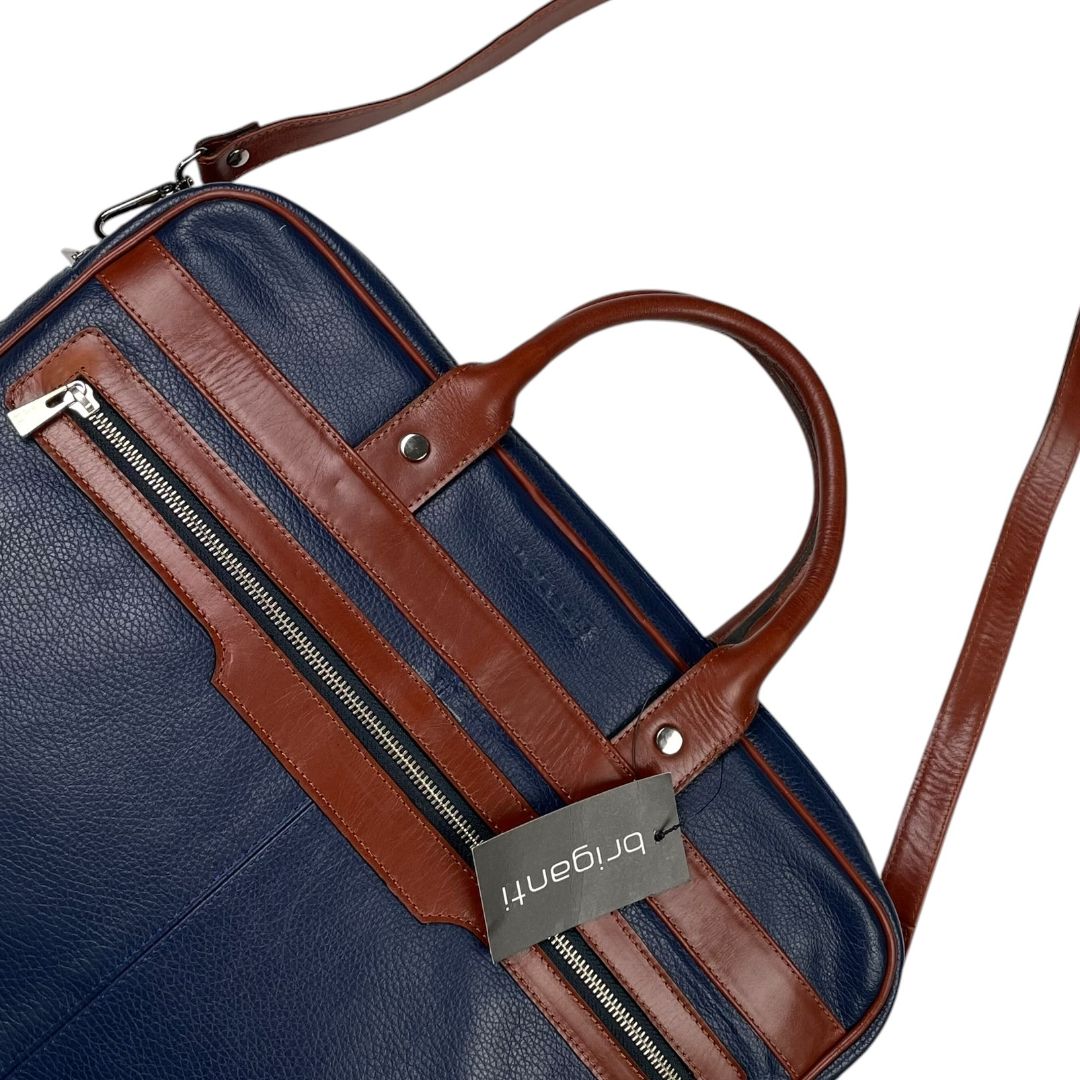 BRIGANTI  Maletin  Azul  Medida 43cm  X 32cm