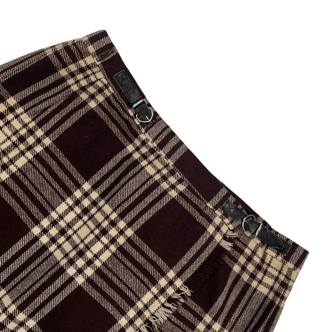 SIN MARCA  Pollera Larga  Varios Cuadros Marron  Talle M