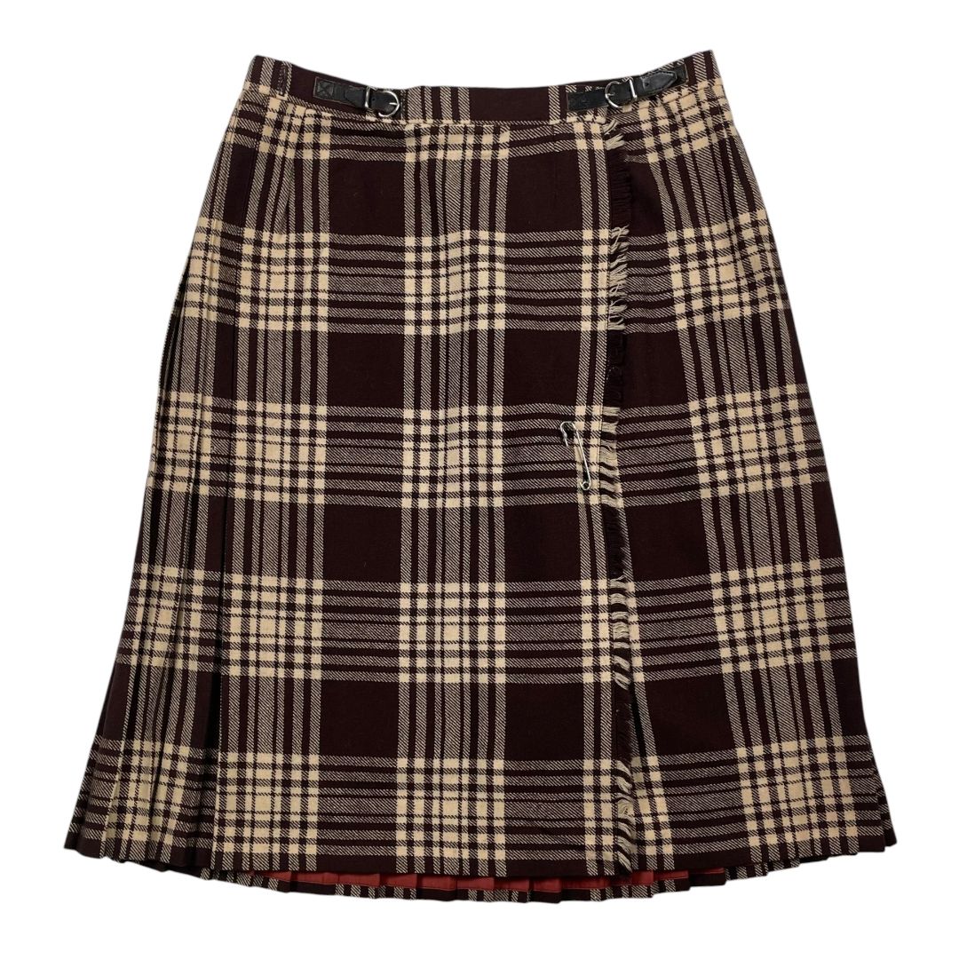 SIN MARCA  Pollera Larga  Varios Cuadros Marron  Talle M