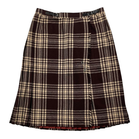 SIN MARCA  Pollera Larga  Varios Cuadros Marron  Talle M