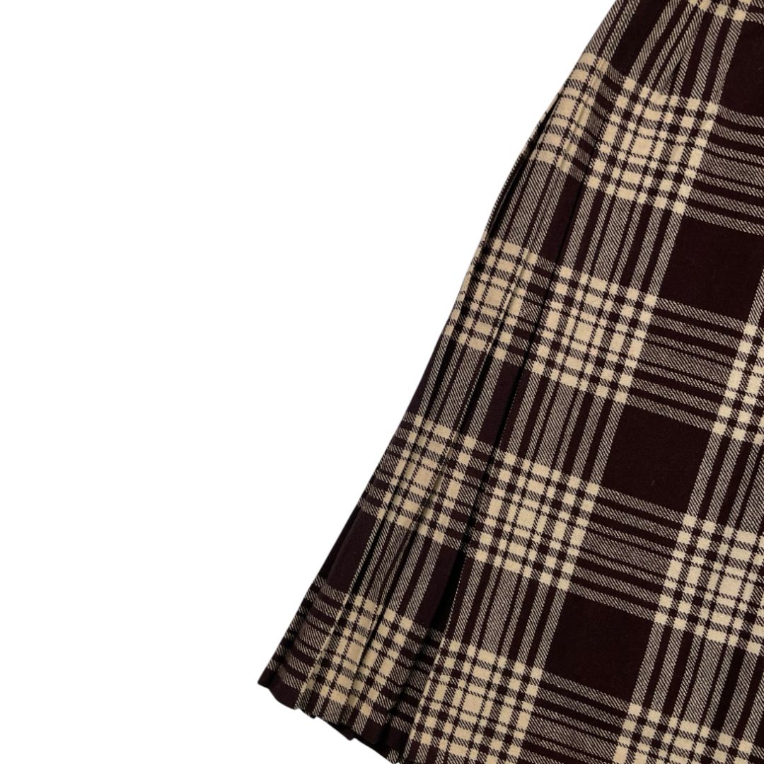 SIN MARCA  Pollera Larga  Varios Cuadros Marron  Talle M