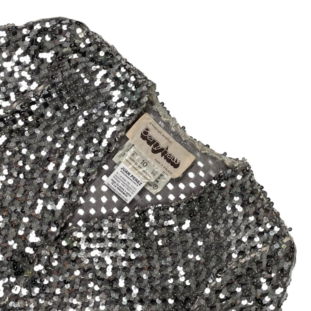 SIN MARCA  Sweater Abierto  Plateado  Talle 36