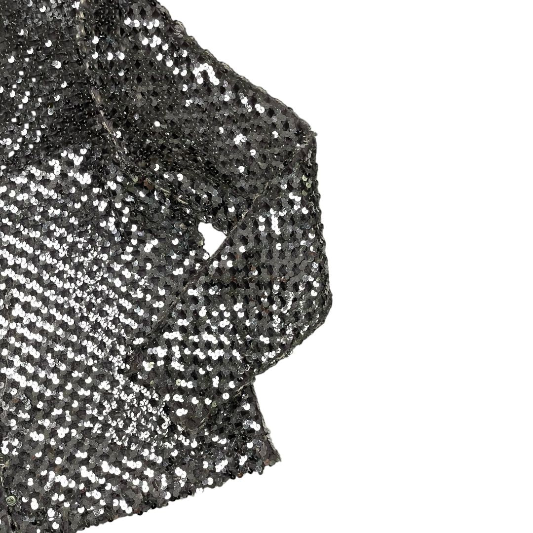SIN MARCA  Sweater Abierto  Plateado  Talle 36