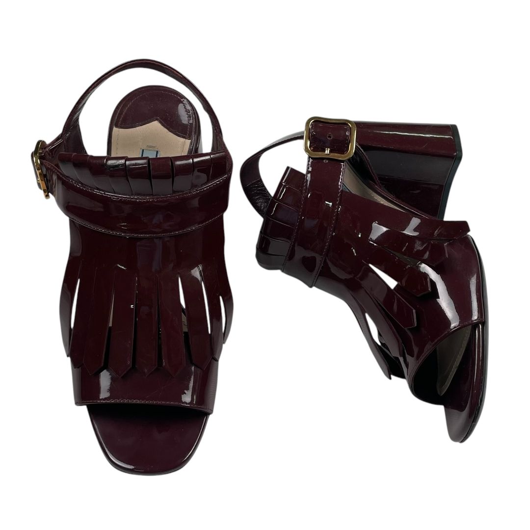 PRADA Sandalias Bordeaux Talle 40