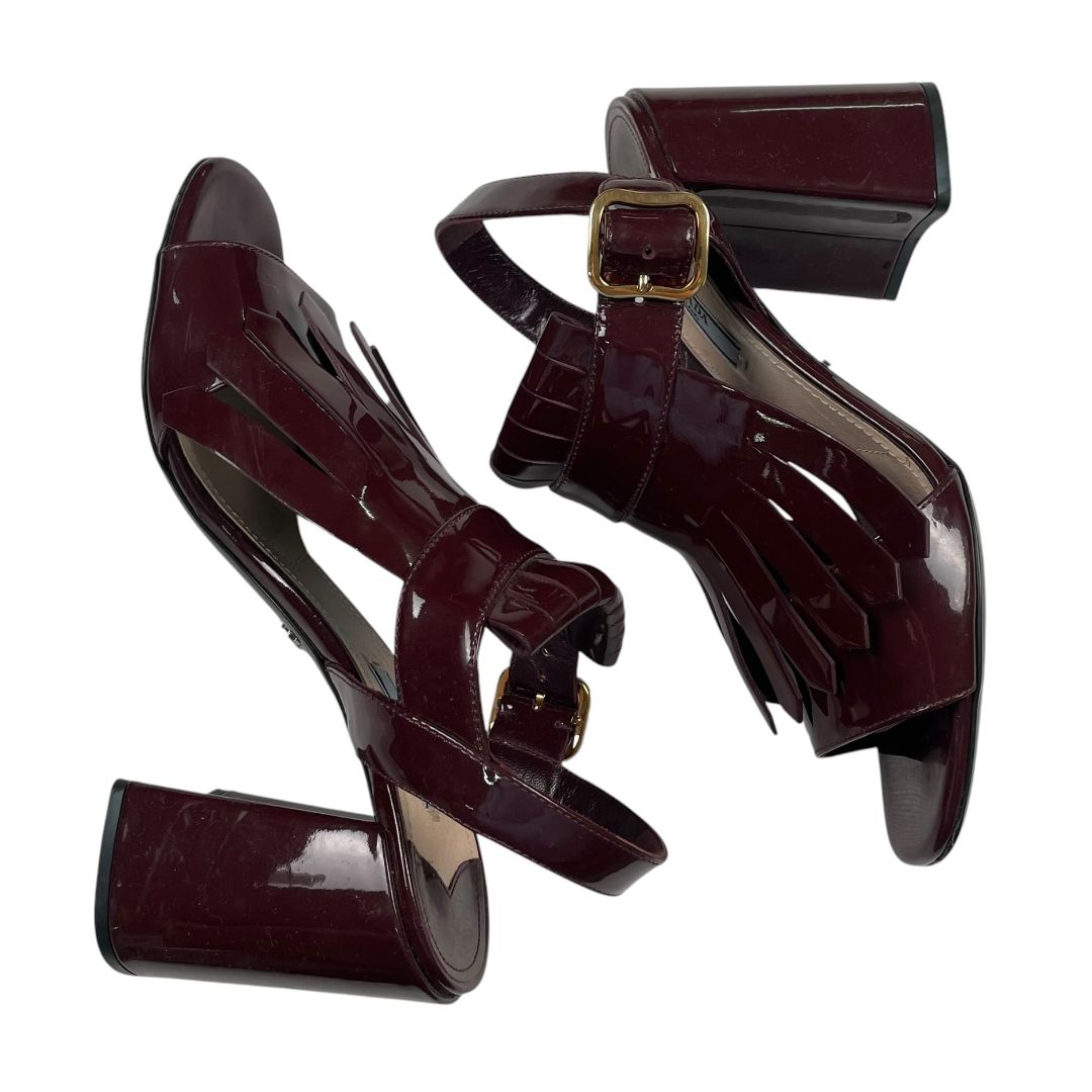 PRADA Sandalias Bordeaux Talle 40