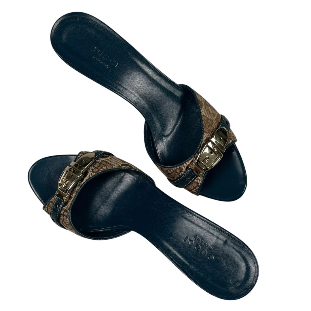 GUCCI Sandalias Petroleo Talle 6,5