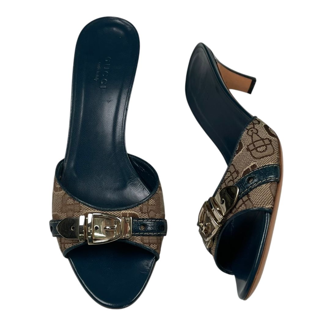 GUCCI Sandalias Petroleo Talle 6,5