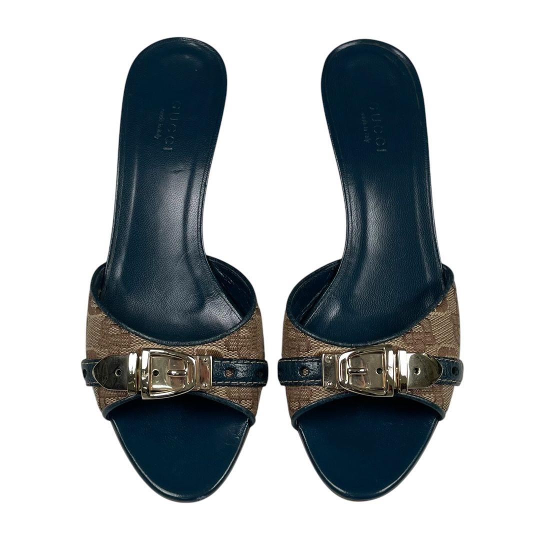 GUCCI Sandalias Petroleo Talle 6,5