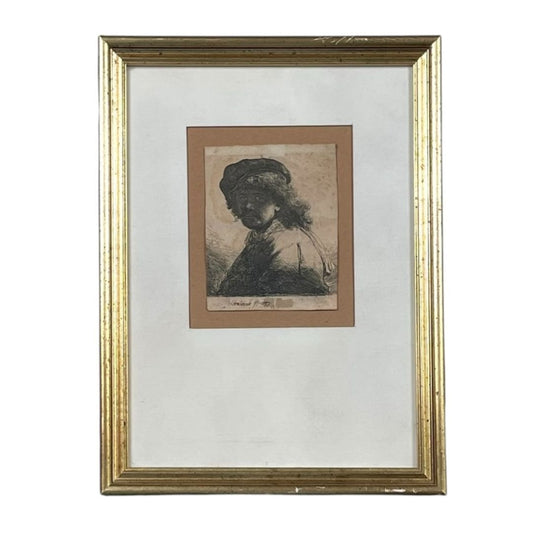 REMBRANDT Arte con Vidrio Estilo Retrato Medida 37cm X 27cm