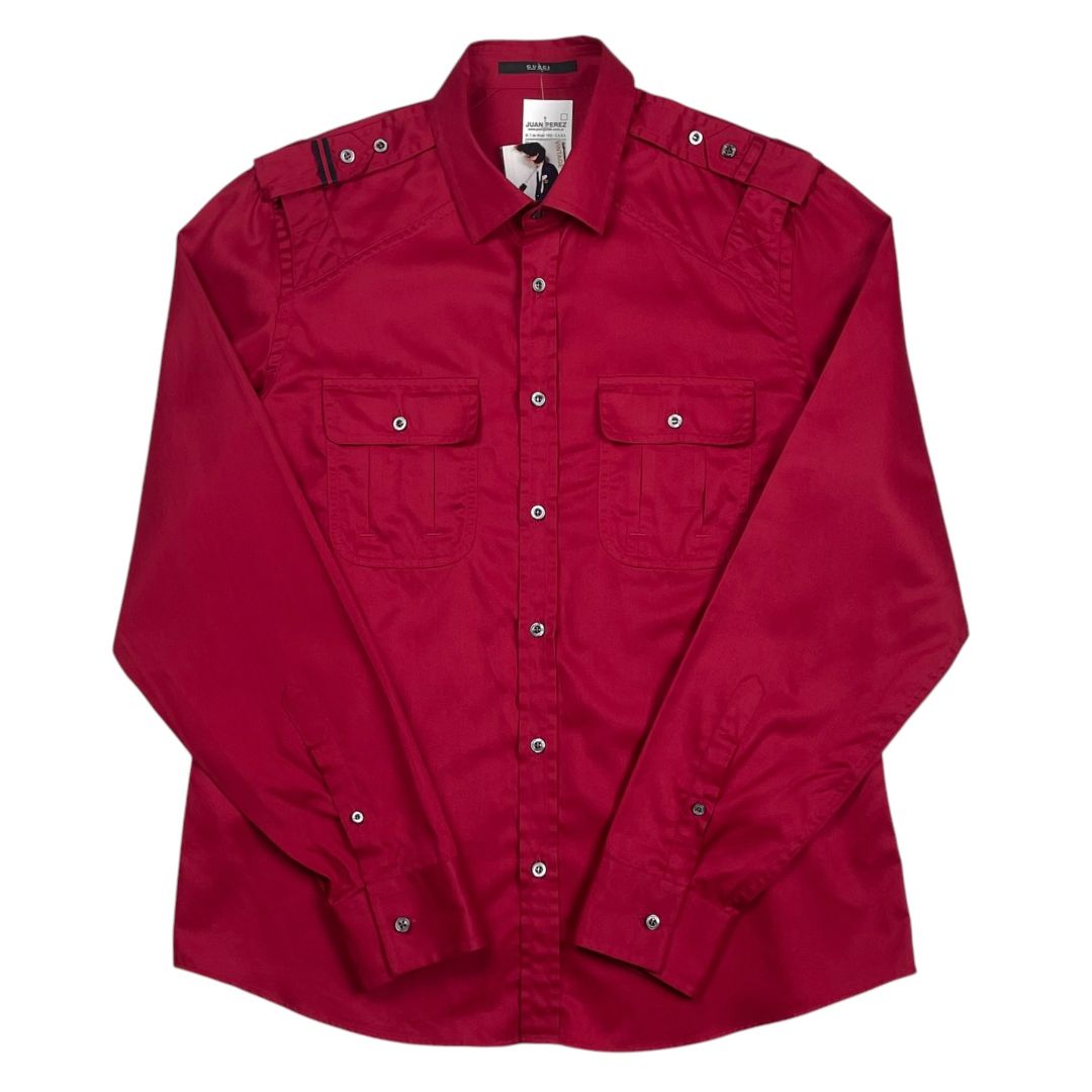 GUCCI Camisa Manga Larga Bordeaux Talle 43