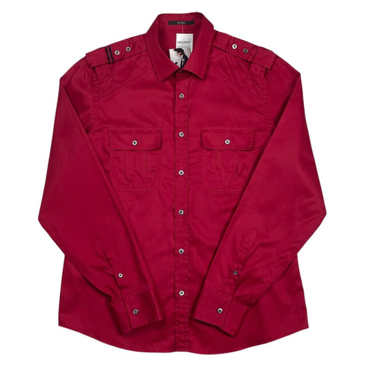 GUCCI Camisa Manga Larga Bordeaux Talle 43