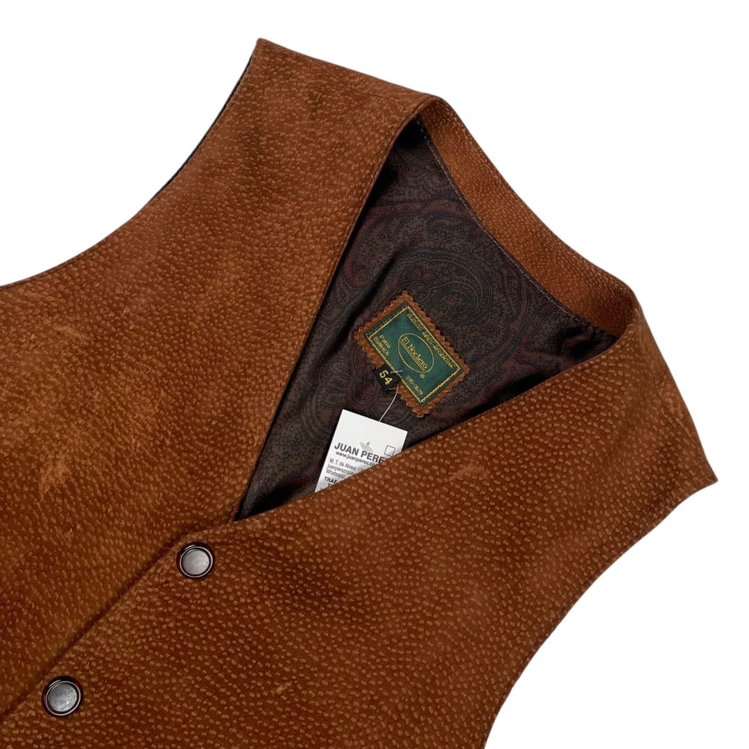 EL NOCHERO Chaleco Corto Marron Talle 54