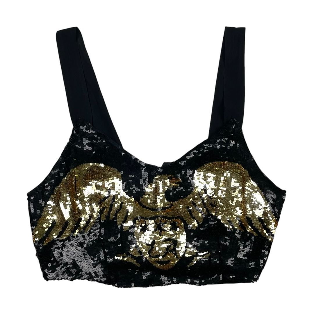ARMANI Top Sin Mangas Varios Negro y Dorado Talle 40