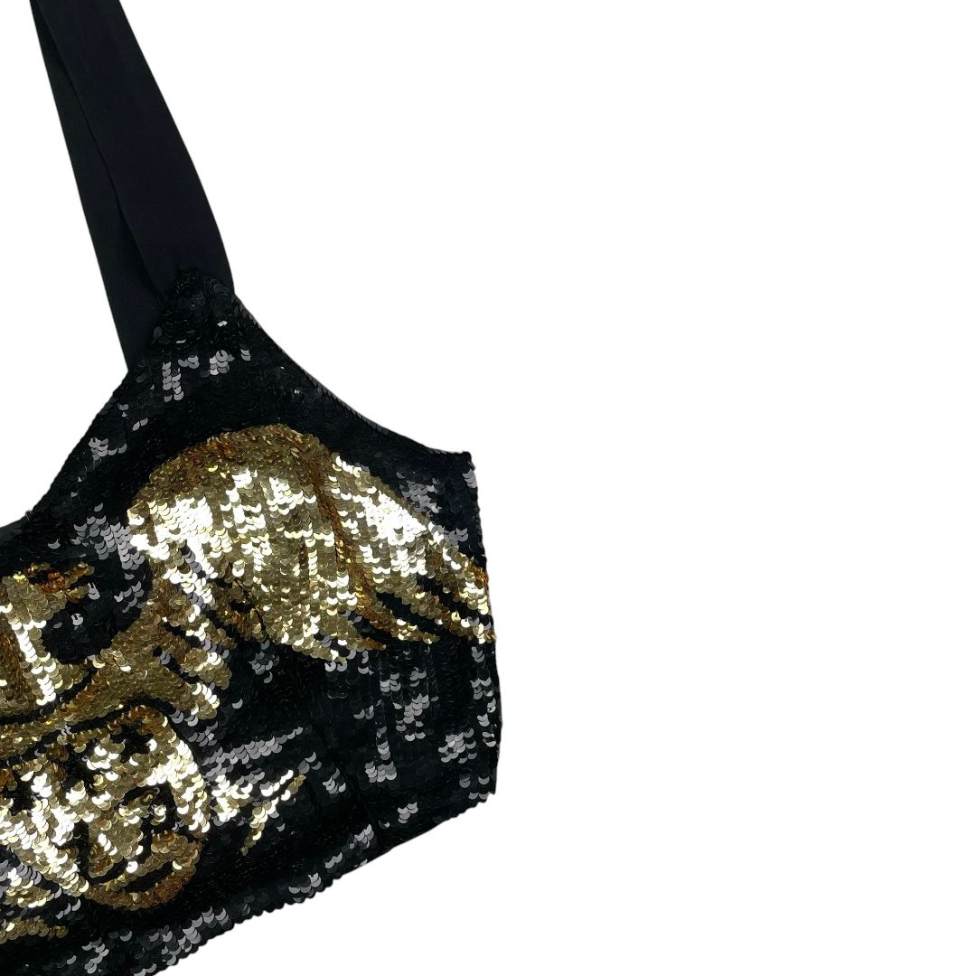 ARMANI Top Sin Mangas Varios Negro y Dorado Talle 40
