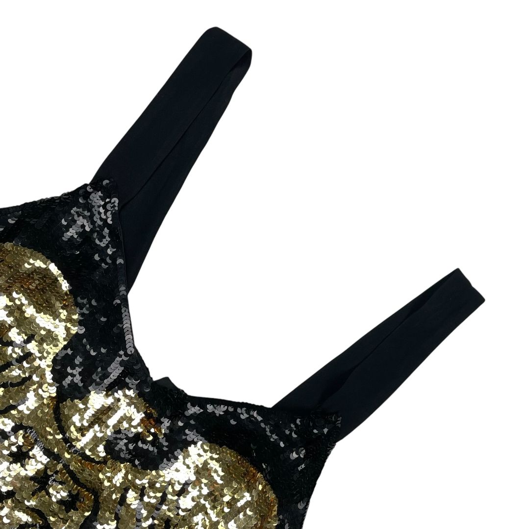 ARMANI Top Sin Mangas Varios Negro y Dorado Talle 40