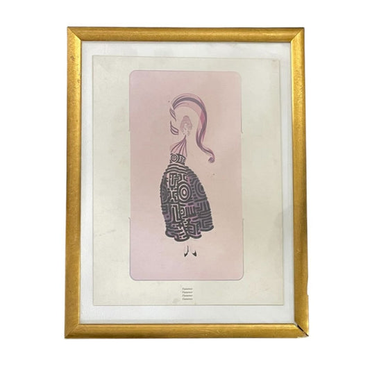 ANONIMO Arte con Vidrio Estilo Retrato Medida 41cm X 33cm