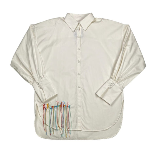 NO NAME JUST PEOPLE Camisa Manga Larga Beige Talle L