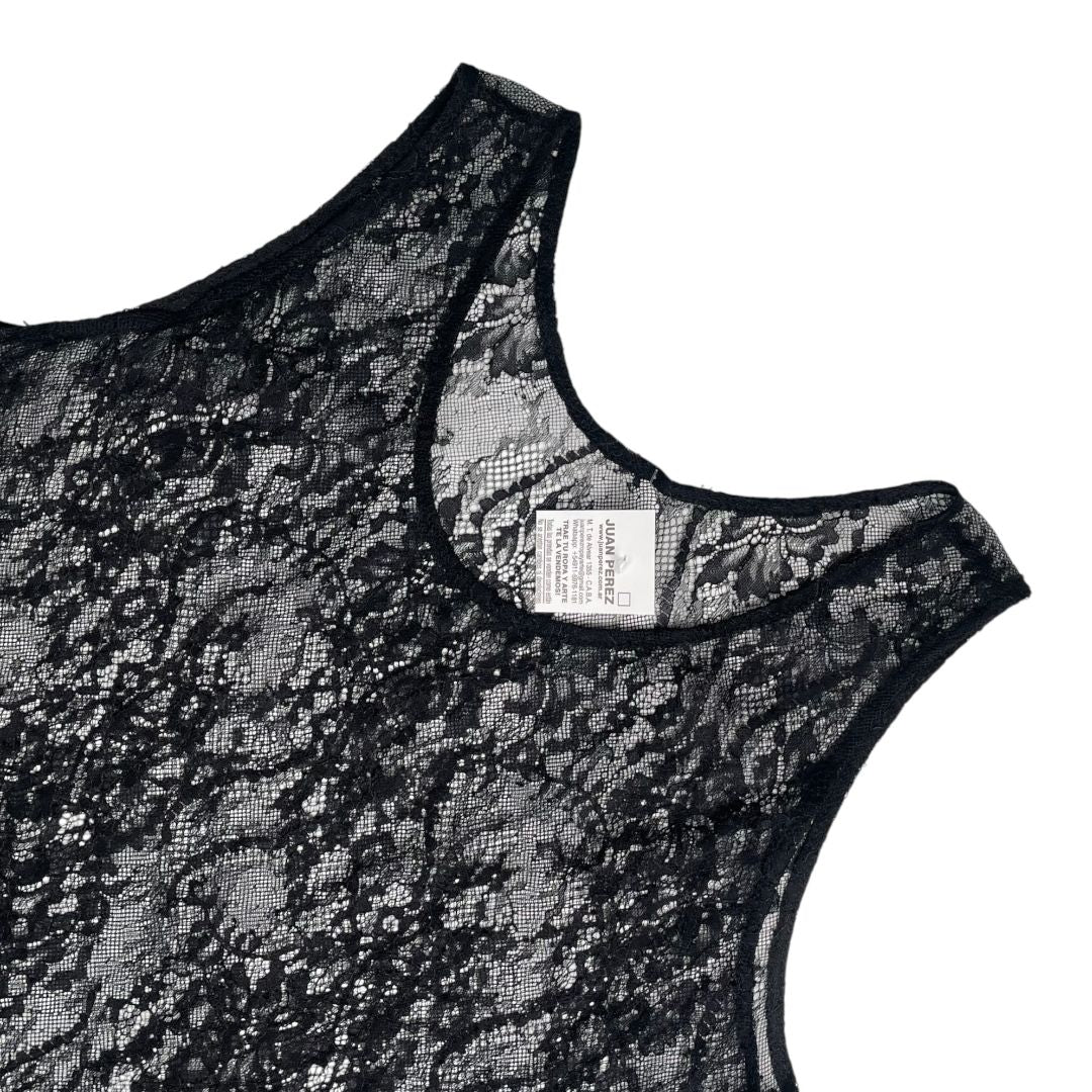 SIN MARCA Vestido Sin Manga Negro Talle S
