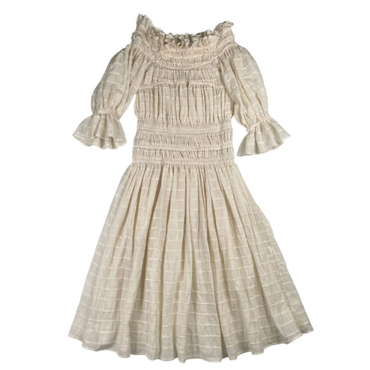 BONNE JOURNEE Vestido Manga Larga Beige Talle M