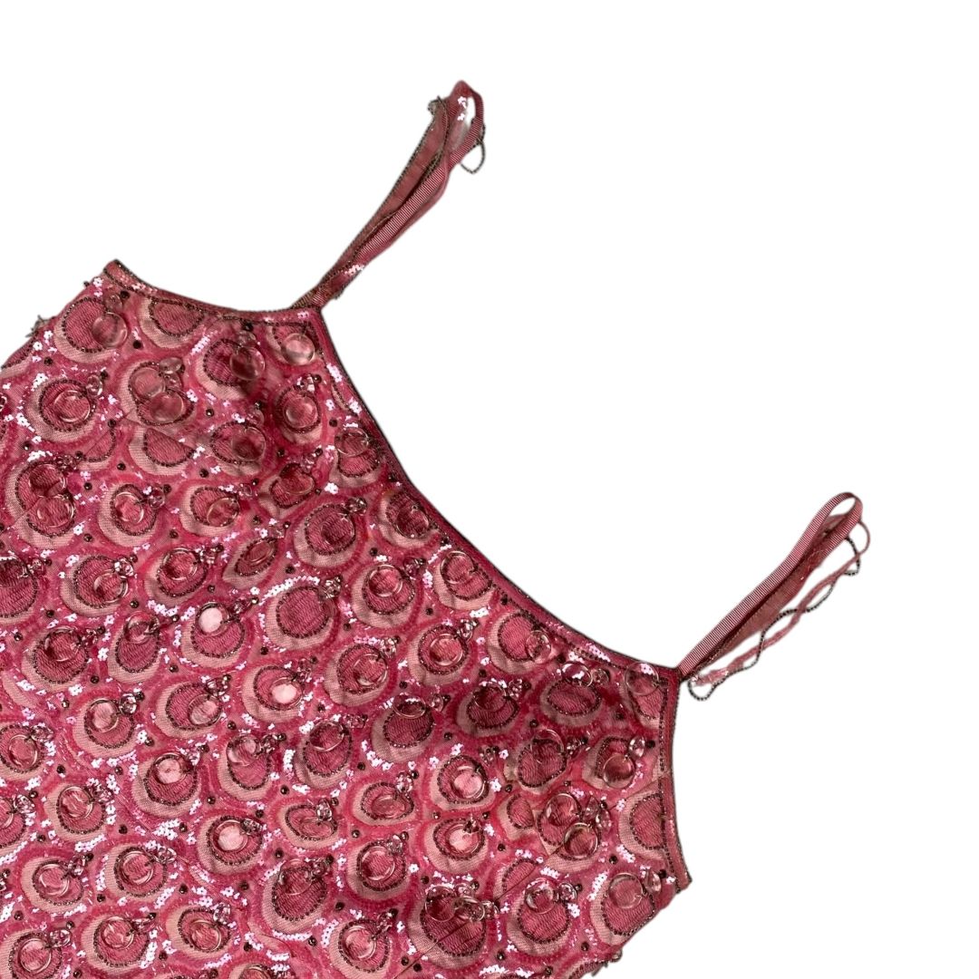 DIOR Vestido Sin Manga Rosa Talle S