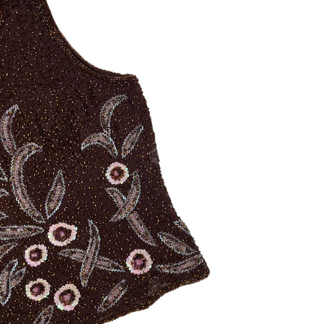SIN MARCA Top Sin Mangas Marron Talle S