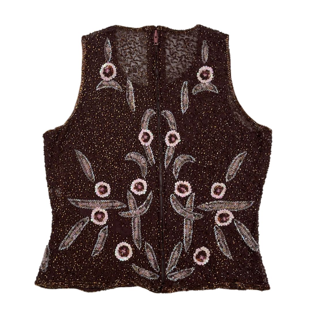 SIN MARCA Top Sin Mangas Marron Talle S