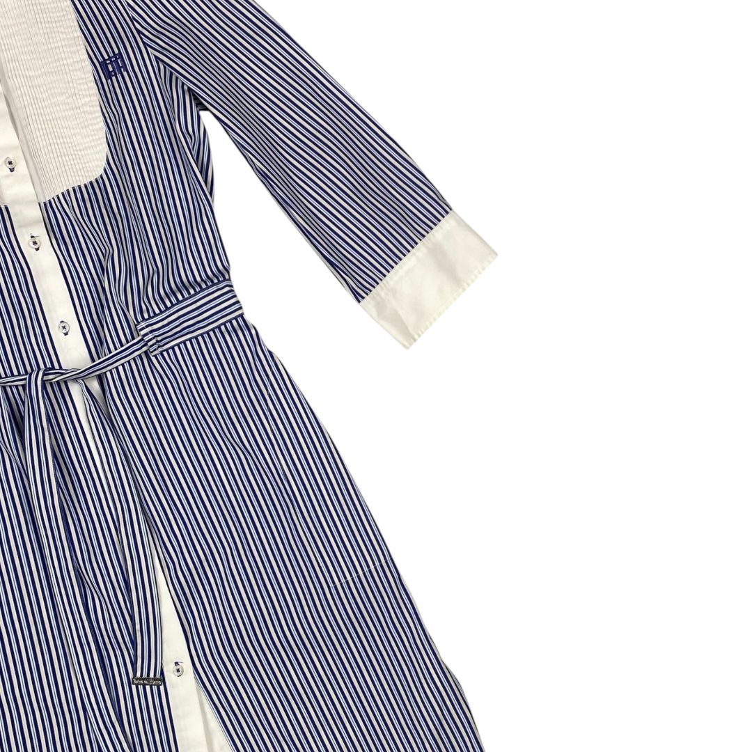 PEDRO DEL HIERRO Vestido Manga Larga Varios Rayado Talle 38