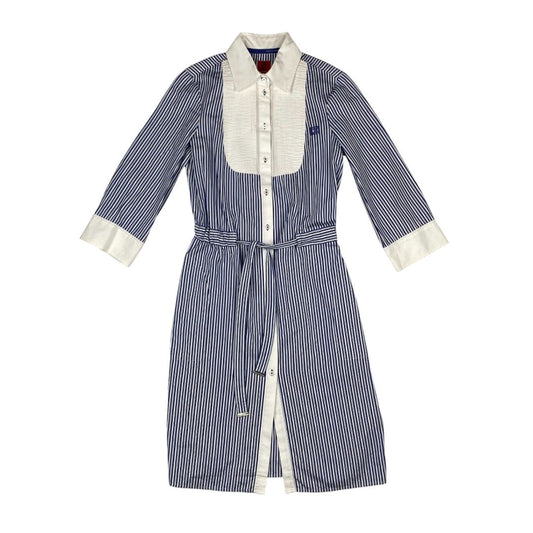 PEDRO DEL HIERRO Vestido Manga Larga Varios Rayado Talle 38