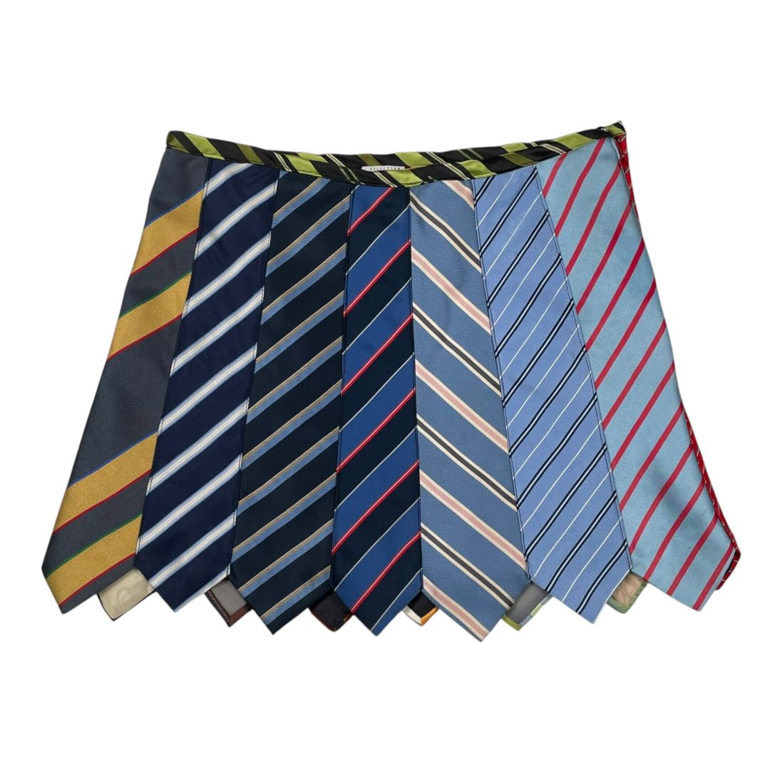 ROPA Y ARTE Pollera Larga Pollera Corbatas Mini Varios Rayado Talle L