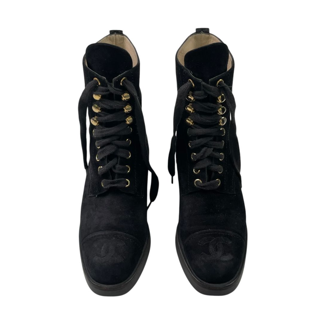 CHANEL Borcegos Negro Talle 35,5