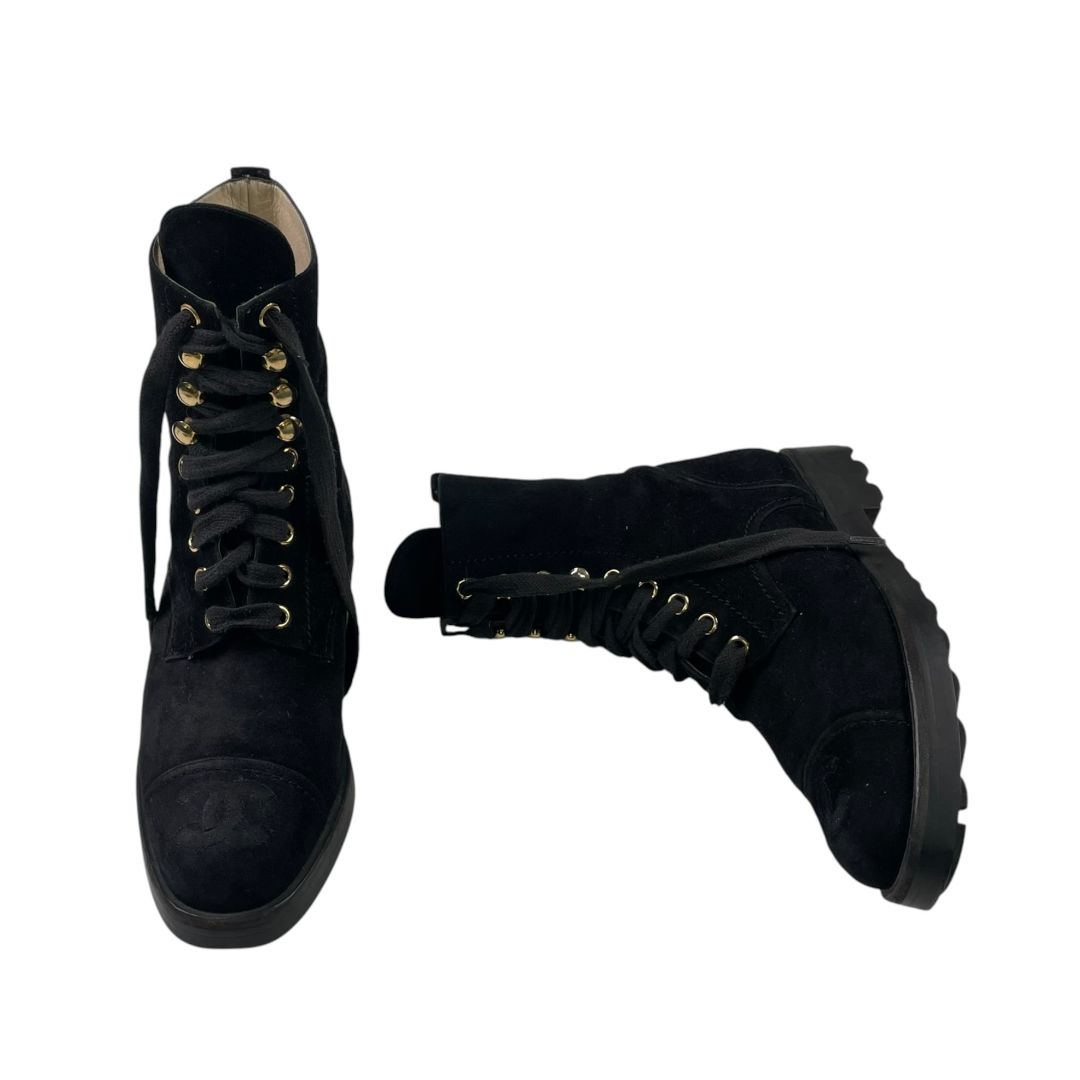 CHANEL Borcegos Negro Talle 35,5