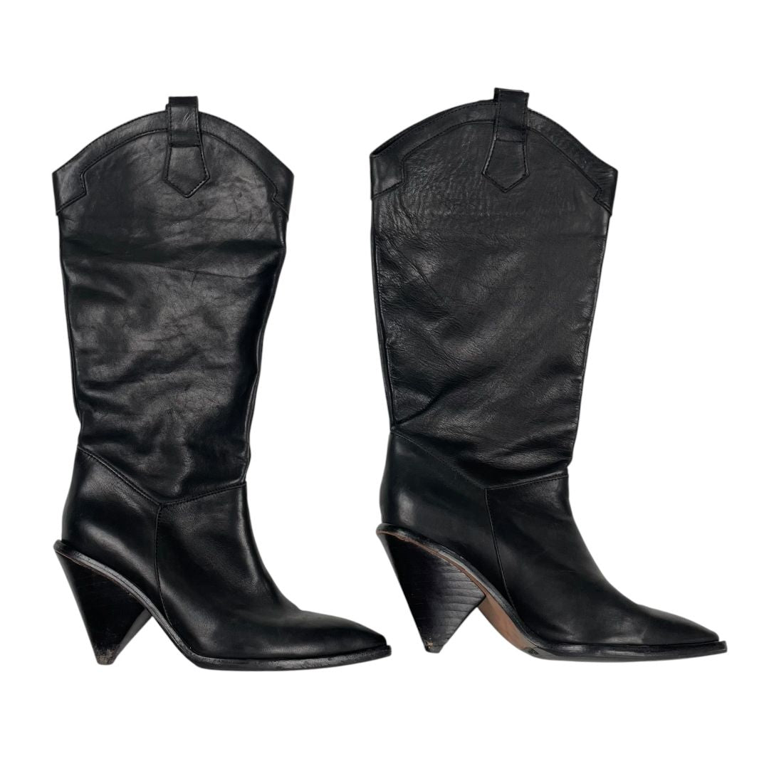 CHER Bota Larga Negro Talle 37