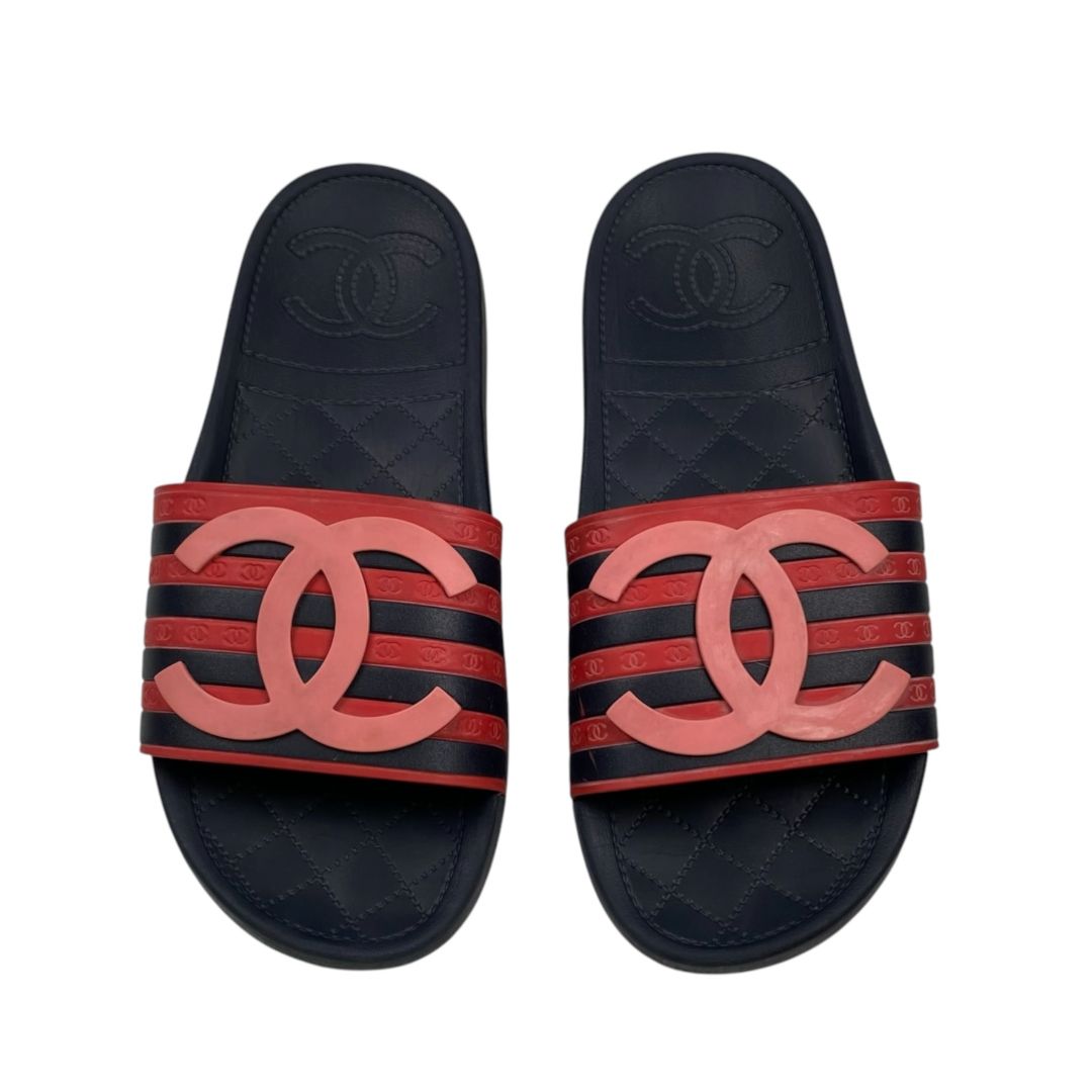 CHANEL Ojotas Azul Talle 37