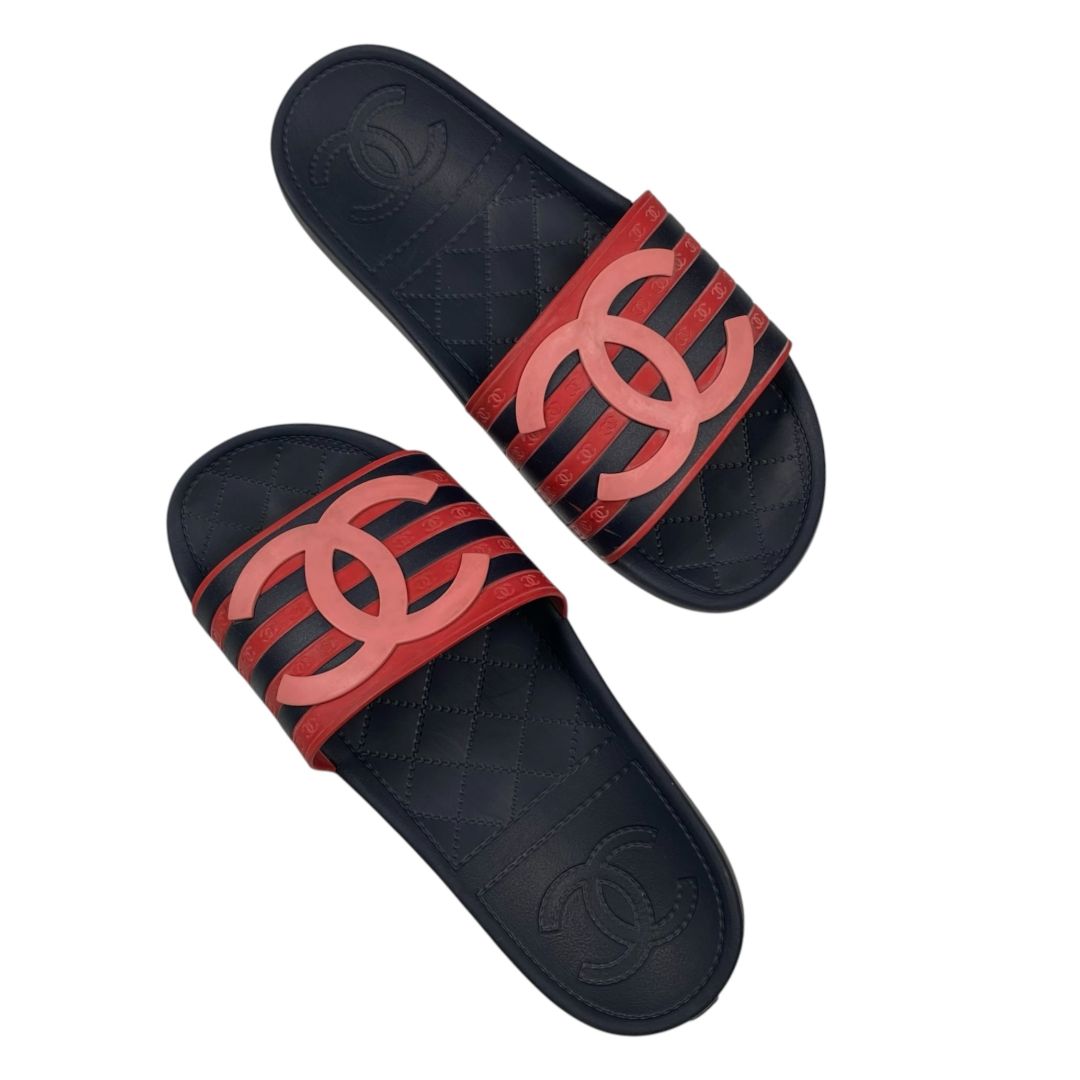 CHANEL Ojotas Azul Talle 37