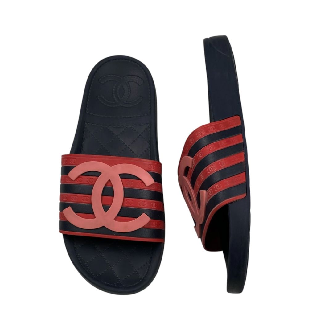 CHANEL Ojotas Azul Talle 37