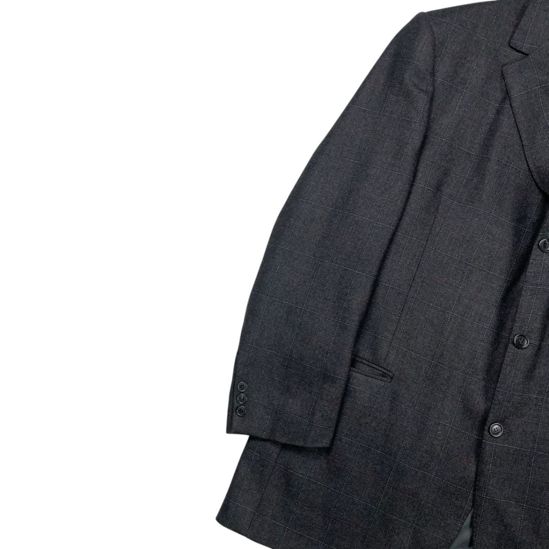 SIN MARCA Saco Varios Cuadros Gris Talle 64