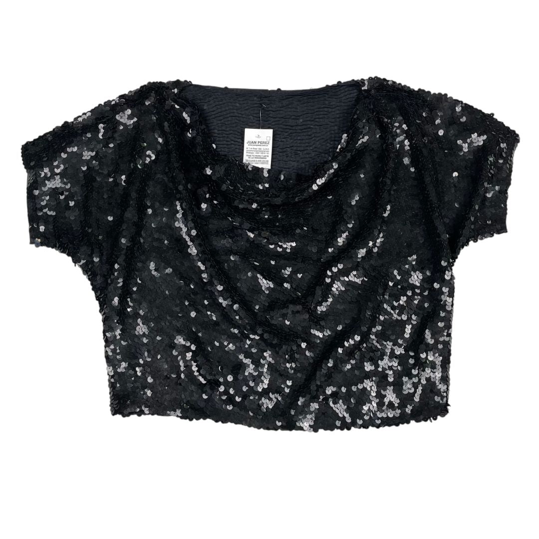 SIN MARCA Blusa Manga Corta Negro Talle M