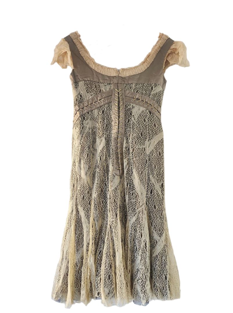 Vestido Sin Manga  ALEXANDER MQUEEN  Color Beige Talle S