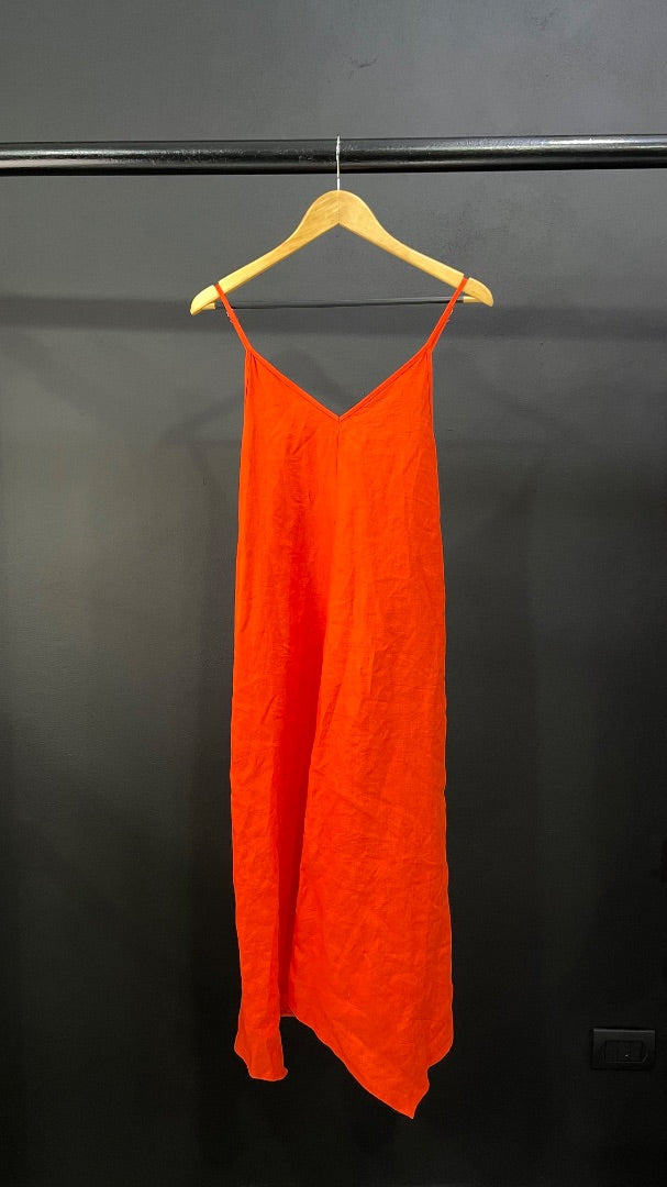 ETIQUETA NEGRA Vestido Sin Manga Naranja Talle S
