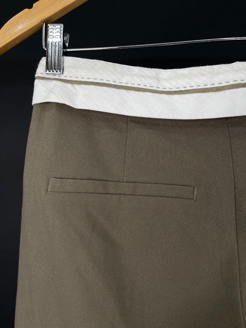 BERSHKA Pantalon Verde Talle 34