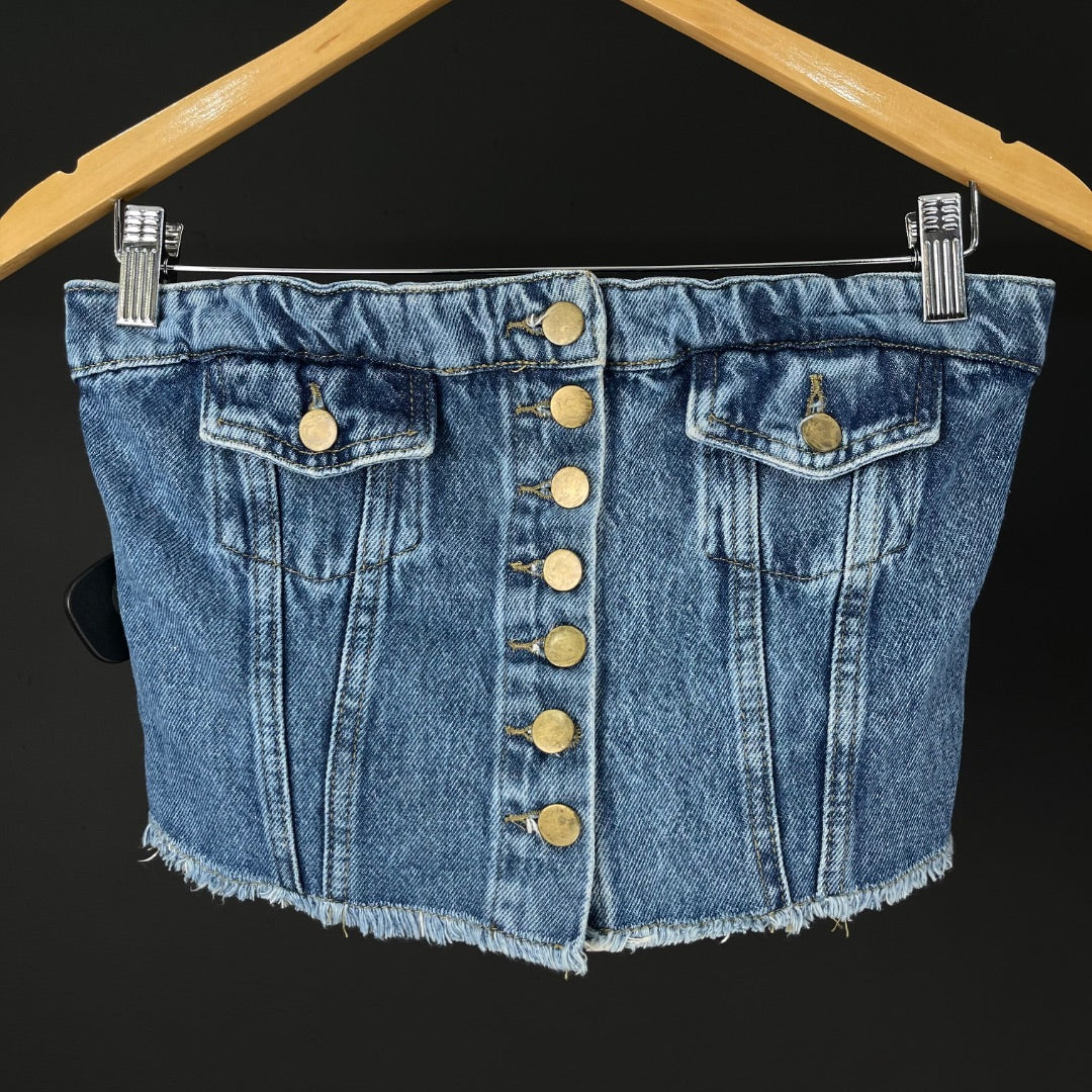 VIVO Top Strapless Azul Talle L