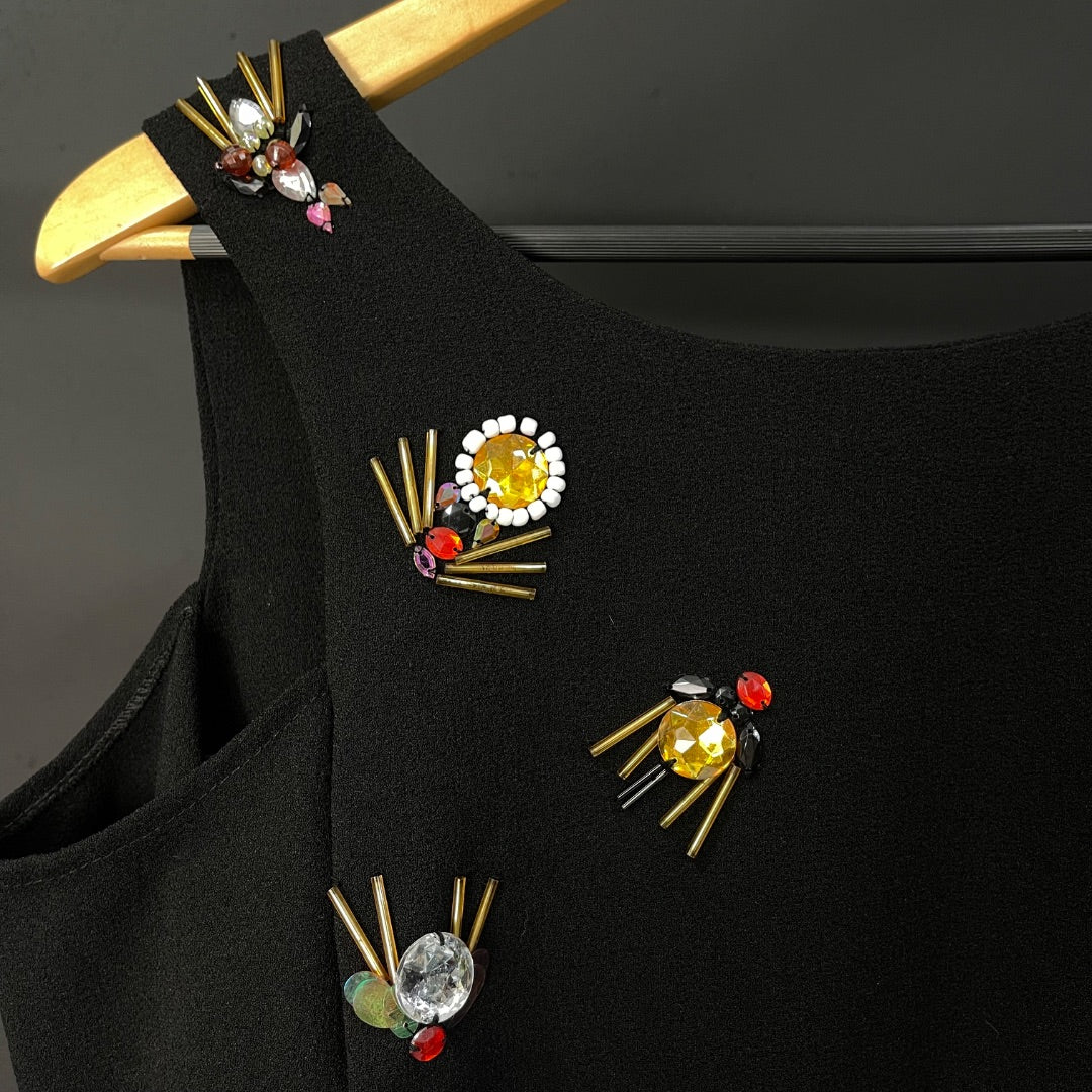 CLARA IBARGUREN Vestido Sin Manga Negro Talle M