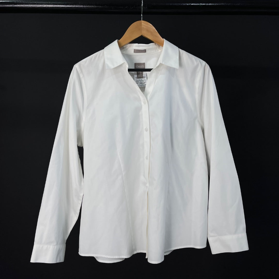 CHICO´S Camisa Manga Larga Blanco Talle L