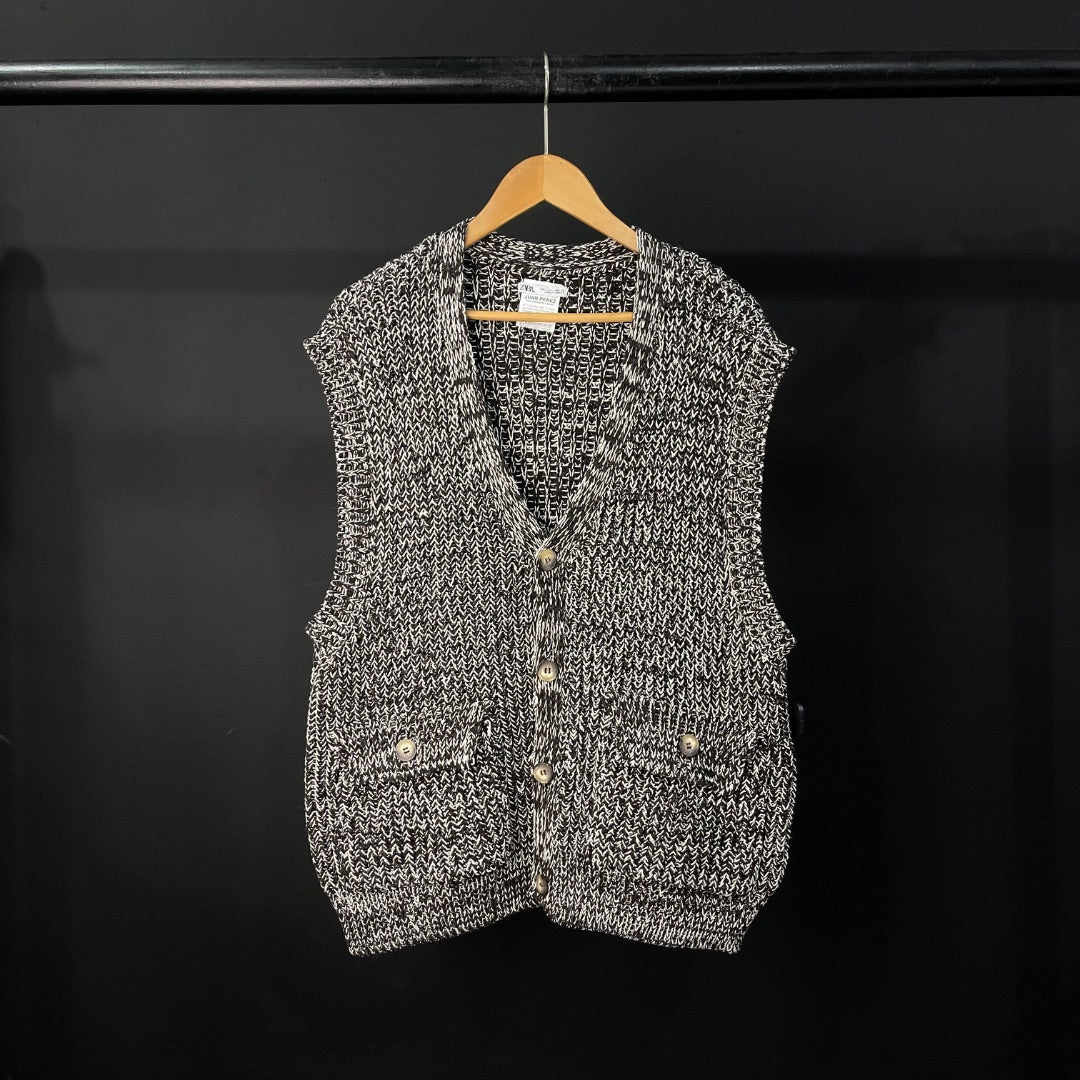 ZARA  Chaleco Corto  Jaspeado  Talle L