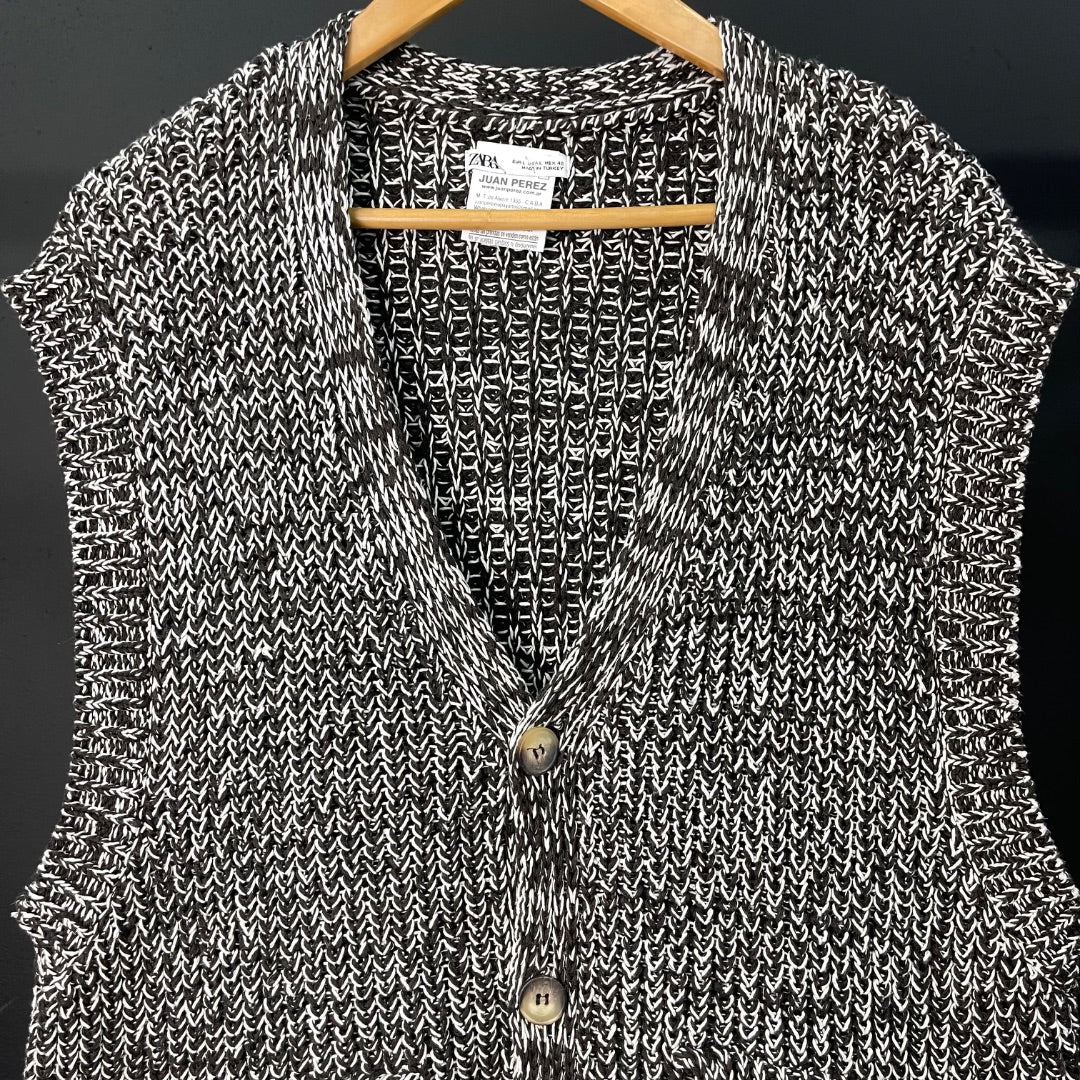 ZARA  Chaleco Corto  Jaspeado  Talle L