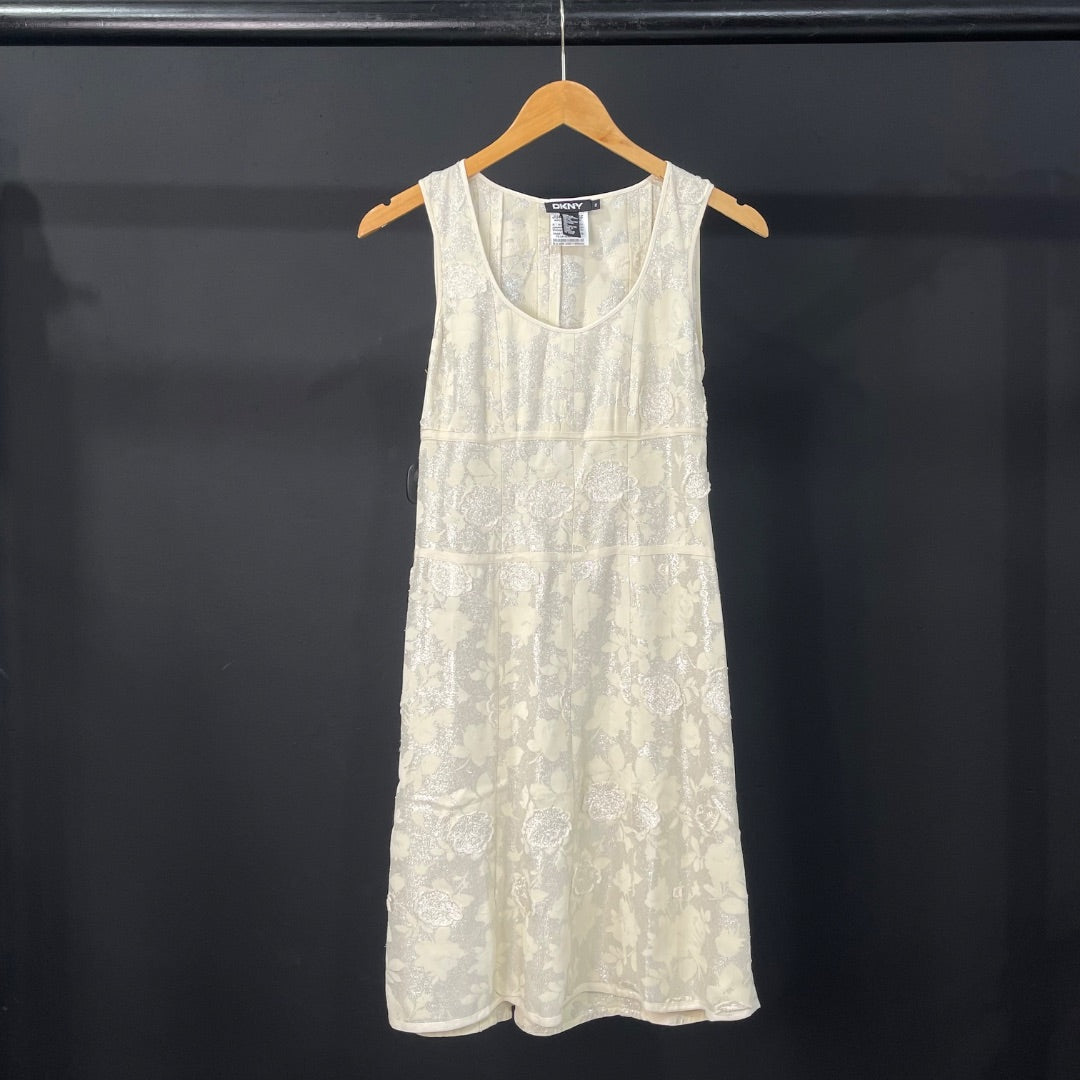 DONNA KARAN  Vestido Sin Manga  Beige  Talle 2