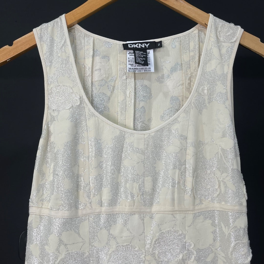 DONNA KARAN  Vestido Sin Manga  Beige  Talle 2