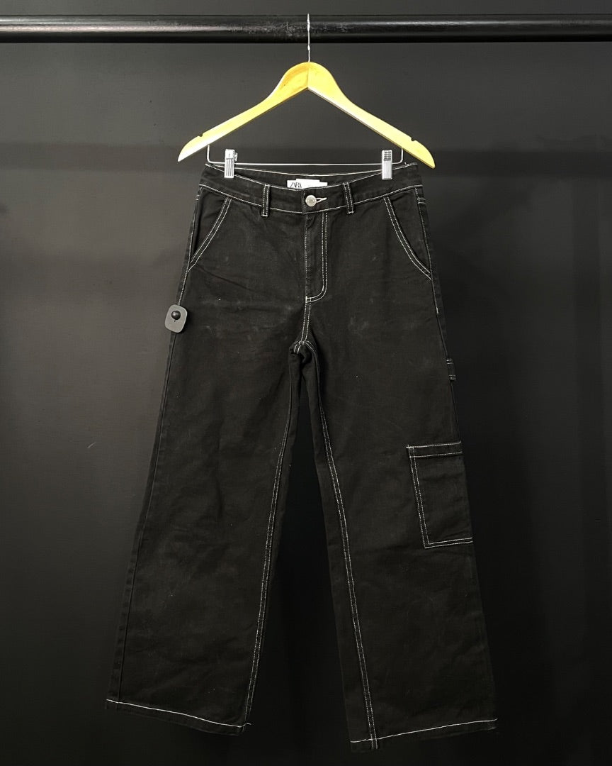 ZARA  Pantalon Jean  Negro  Talle 34