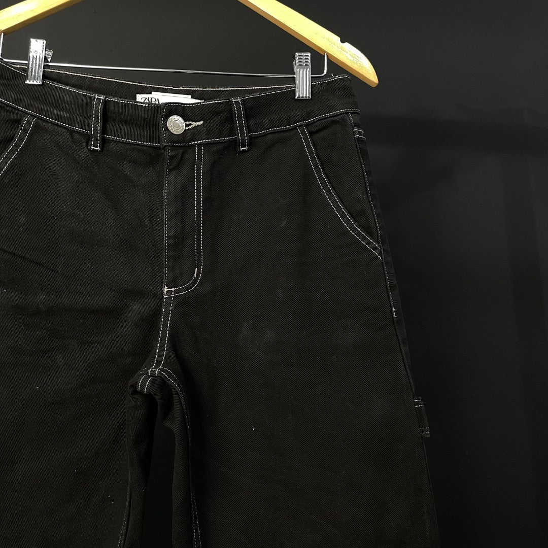 ZARA  Pantalon Jean  Negro  Talle 34